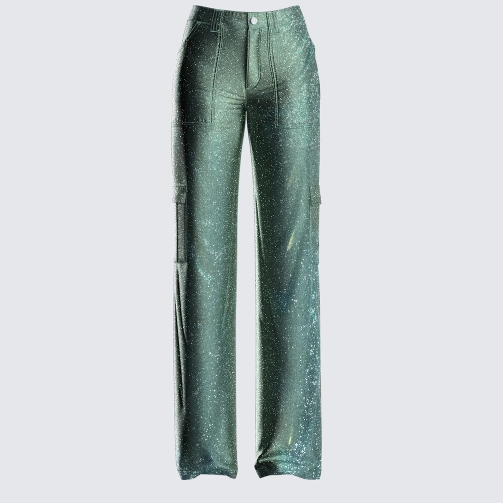 Finesse Studios Dixon Cargo Glitter Shimmer Pants Size XL 36”